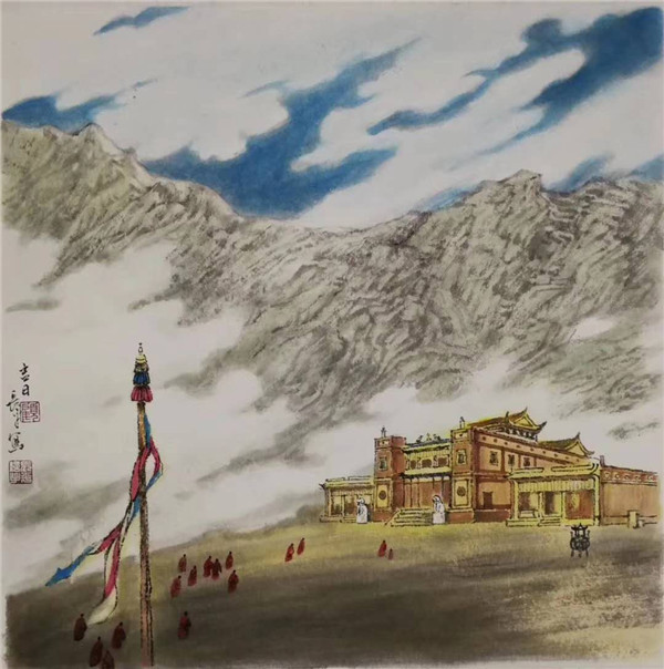 乌海行记山水画作