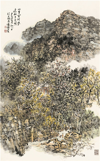 山里尘纤少 逢秋天更明